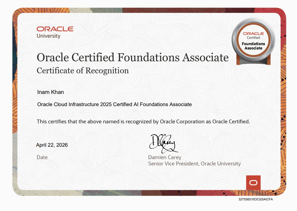 Oracle Cloud Infrastructure certificate